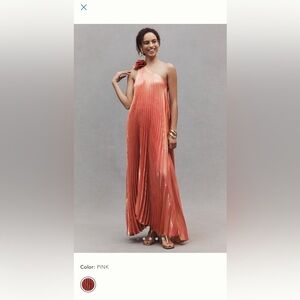 NWT Delfi Collective Daria Dress in “pink” Anthropologie wedding guest dress M